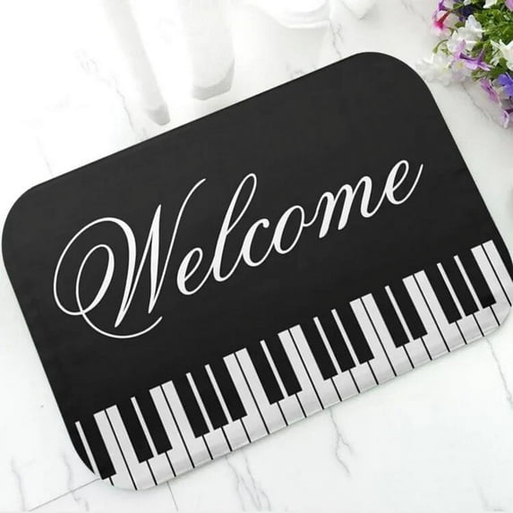 Welcome Mat Modern Piano Notes Entrance Doormat Bedroom Living Room Hallway Floor Rug Anti-slip Carpet Home Decoration
