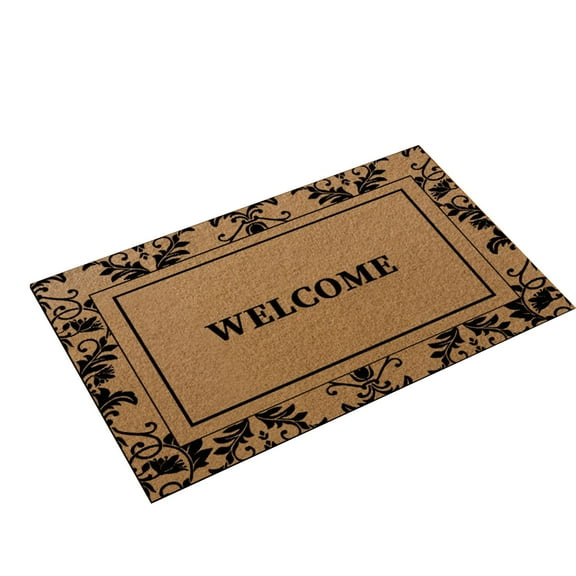 A Welcome Mat For Outdoor Entrance Artificial Coir Doormat For Front Porch Patio Low Profile Non Slip Backing 27.5 X 17.7 Inch Brown Welcome Mat For Outdoor Entrance