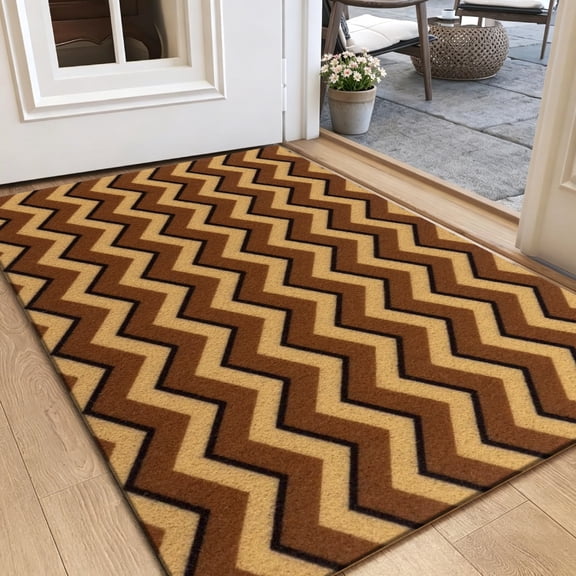 Welcome Mat, Yamaziot 24"x36" Coir Door Mat for Inside Outside, Outdoor Absorbent Non Slip Utility Entryway Rug Front Doormat, Dirt Trapper, All-Season, Brown