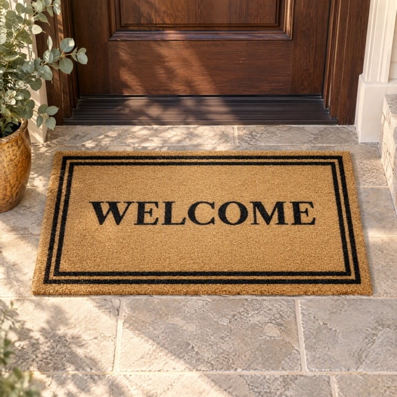 Welcome Mat for Front Door, Outdoor Doormat, Non-Slip Welcome Mats, Dirt Trapper, Low-Profile (16x24)