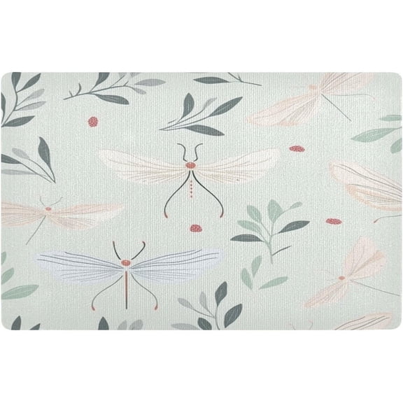 Welcome Mats 32x20 Inch for Front Door Outdoor Cute Dragonfly (1) Doormat Non-Slip Rubber Mat for Home Indoor Farmhouse Funny Kitchen Rugs Balcony Patio