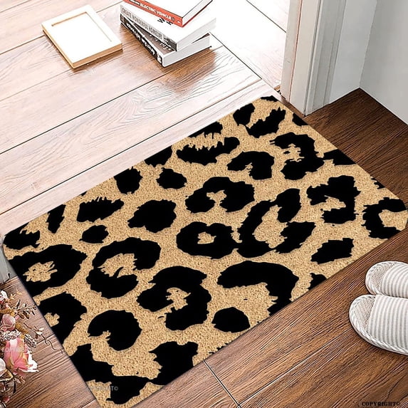 Welcome Mats for Front Door Outdoor Entry Leopard Print Doormat Doormat Non Slip Mat for Home Indoor Farmhouse Funny Kitchen Rugs Patio Greeting Front Porch Rugs 16x24 Inch