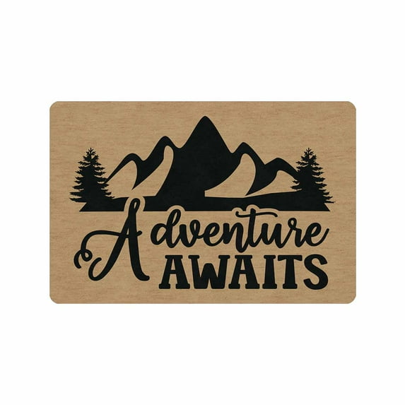Welcome Mats for Front DoorCamper Door Mat Trailer RV Floor Mats Camping Doormat Non Slip Rubber Entrance Rug for Indoor Outdoor 24x16in 30x18in