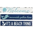 thumbnail image 1 of Welcome Mermaids Gather Here A Beach Thing Wall Signs Set of 3 Embossed Metal, 1 of 2