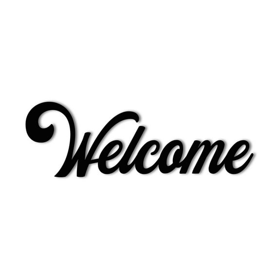 Welcome - Metal Word Wall Sign Home Decor Decorative Accent Open Door Office Decor Door Hanger Metal Wall Art - 3 Sizes / 13 Colors - Indoor Outdoor Gift Made in USA