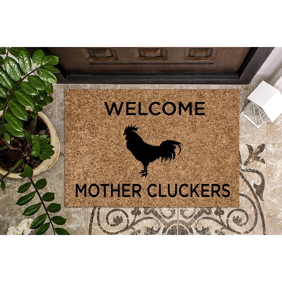 Welcome Mother Cluckers | Funny Doormat | Welcome Mat | Funny Door Mat | Funny Gift | Home Doormat