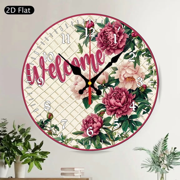 Welcome Mystical Turtle Round Wall Clock Silent Nature Wildlife Decor