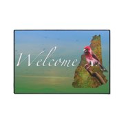 Welcome NH with Purple Finch Heavy Duty Floor Mat