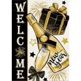 thumbnail image 1 of Welcome New Year 2025 Decorative Garden Flag, Celebration Gift Fireworks Black Gold Yard Outside Decorations, Golden Stars Winter Holiday Party Outdoor Small Home Decor Double Sided 12.5x18, 1 of 6
