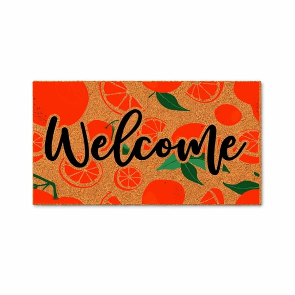 Welcome Oranges Doormat | Citrus Theme Mat | Housewarming Gift | Custom Doormat Closing Gift | Welcome Doormat | Front Door Home Door Mat