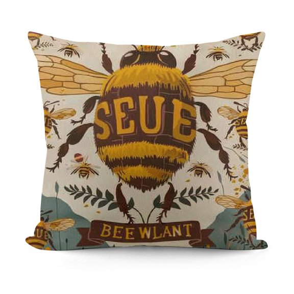 Welcome to Our Hive Funny Throw Pillow Cover, Seasonal Spring Summer Home Living Room Decor Pillow Cover,Farmhouse Cushion Cover,Bee Lover Gifts,Girls Women Gifts