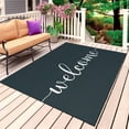 thumbnail image 1 of Welcome Outdoor Rug 3x5 Ft, Non Slip Washable Area Rug, Black Vintage Style Simple Farmhouse Wood Grain Patio Rugs Carpet Runner, Large Floor Mat for Indoor/Outdoor Deck Porch Camping, 1 of 8