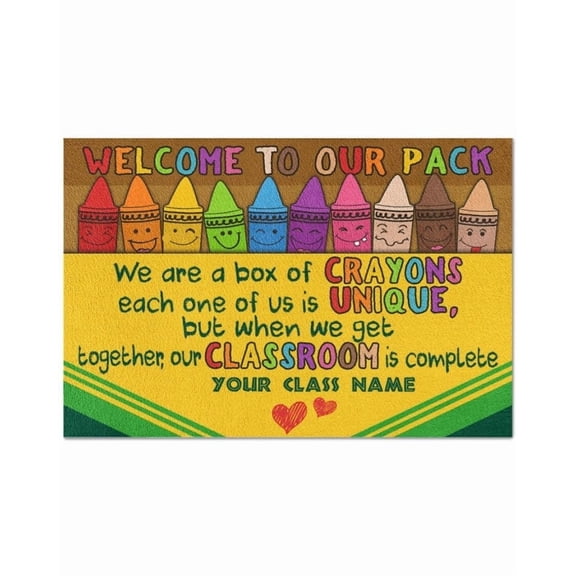 Welcome to Our Pack We are a Box of Crayons Poster/Canvas - Art Picture Decor Wall Hangings Print Classroom Decorations School Supplies Educational Teacher Gifts For Back To School