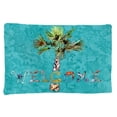 thumbnail image 1 of Welcome Palm Tree On Teal Fabric Standard Pillowcase, 1 of 1