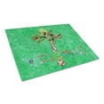 thumbnail image 1 of Welcome Palm Tree on Green Glass Cutting Board Large, 1 of 2