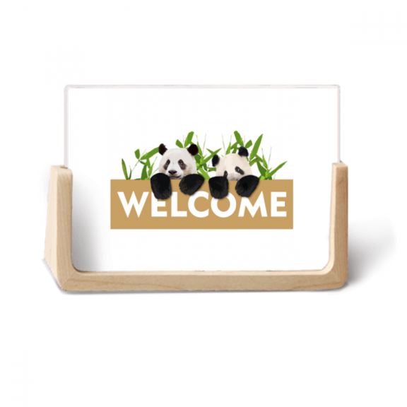 Welcome Panda Host Show Art Deco Fashion Photo Wooden Photo Frame Tabletop Display