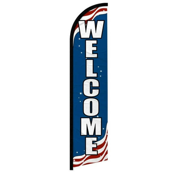 Welcome (Patriotic) Windless Banner Flag