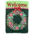 thumbnail image 1 of Welcome Peppermint Wreath Thanksgiving Decorative Garden Suede Flag 18x12.5, 1 of 1