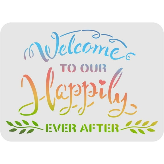 Welcome Phrase Drawing Painting Stencils Templates 11.6x8.3 inch Plastic Stencils Decoration Rectangle Reusable Stencils