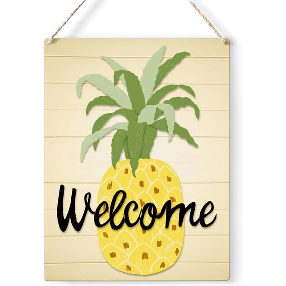 Welcome Pineapple Wood Sign Welcome Pineapple Wooden Signs Summer Rustic Hanging Plaque Home Wall Art 8x10 Sign Wall Decor for Home