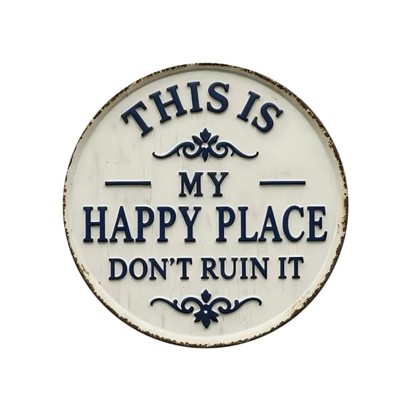 Welcome Plaque This Is My Happy Place Metal Sign For Kitchen Restaurant Decors