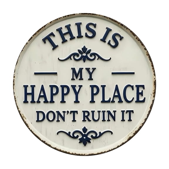 Welcome Plaque This Is My Happy Place Metal Sign For Kitchen Restaurant Decors