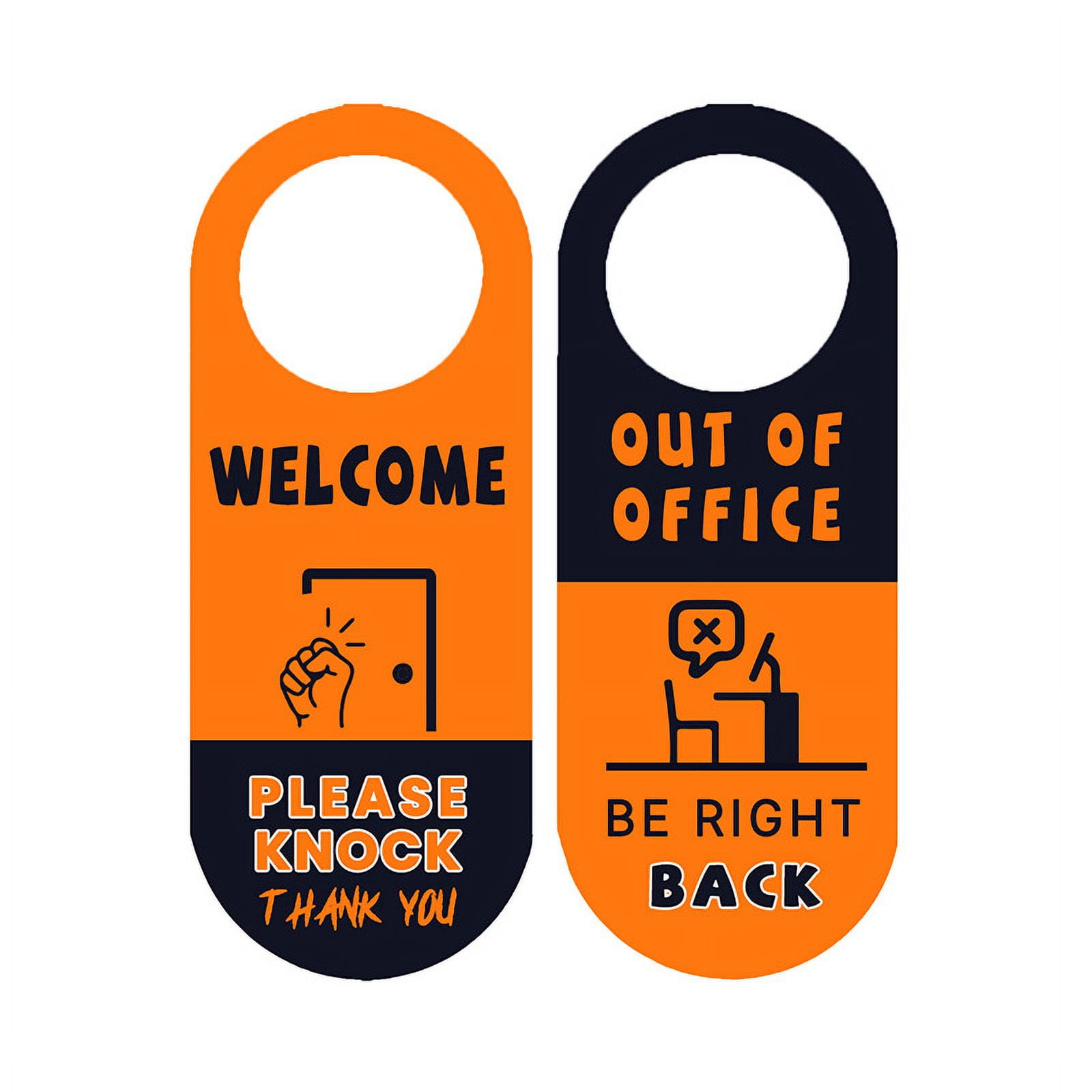 Welcome Please Knock Door Hanger Sign Office Door Double Sided Sign sixteen-nine-all-digital-signage-some-snark