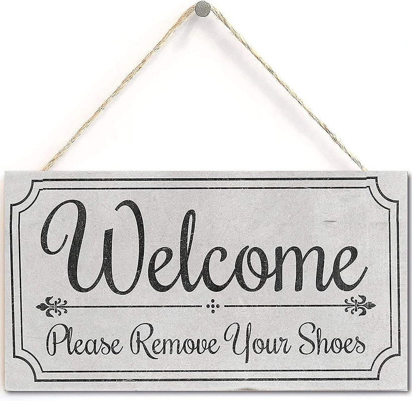 Pvc Welcomesign Welcome Please Remove Your Shoes' Cute Welcome Sign Shabby Chic PVC ...