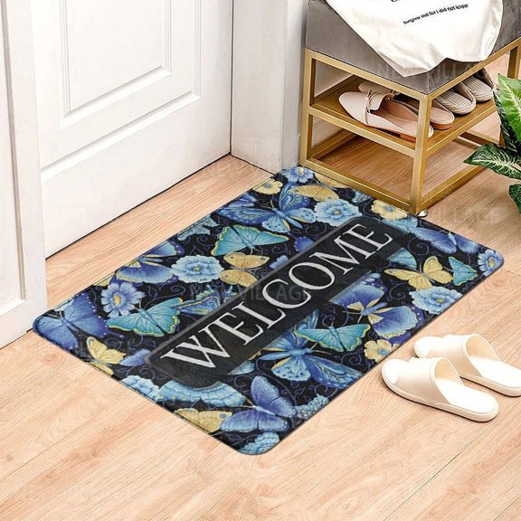 Welcome Please Remove Your Shoes Door Mat Entrance Doormat Front Door Rug Outdoor Heavy Duty Floor Mats Non Slip Flannel Back