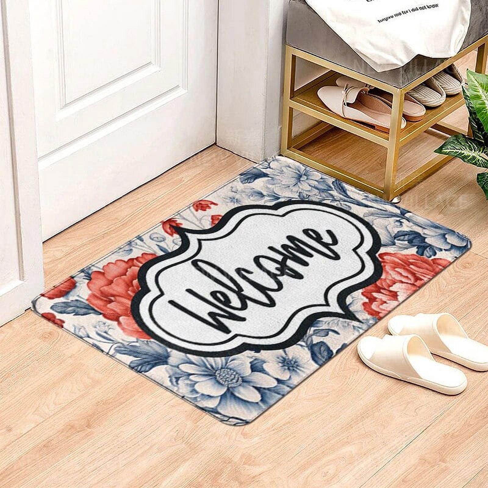 Welcome Please Remove Your Shoes Door Mat Entrance Doormat Front Door Rug Outdoor Heavy Duty Floor Mats Non Slip Flannel Back