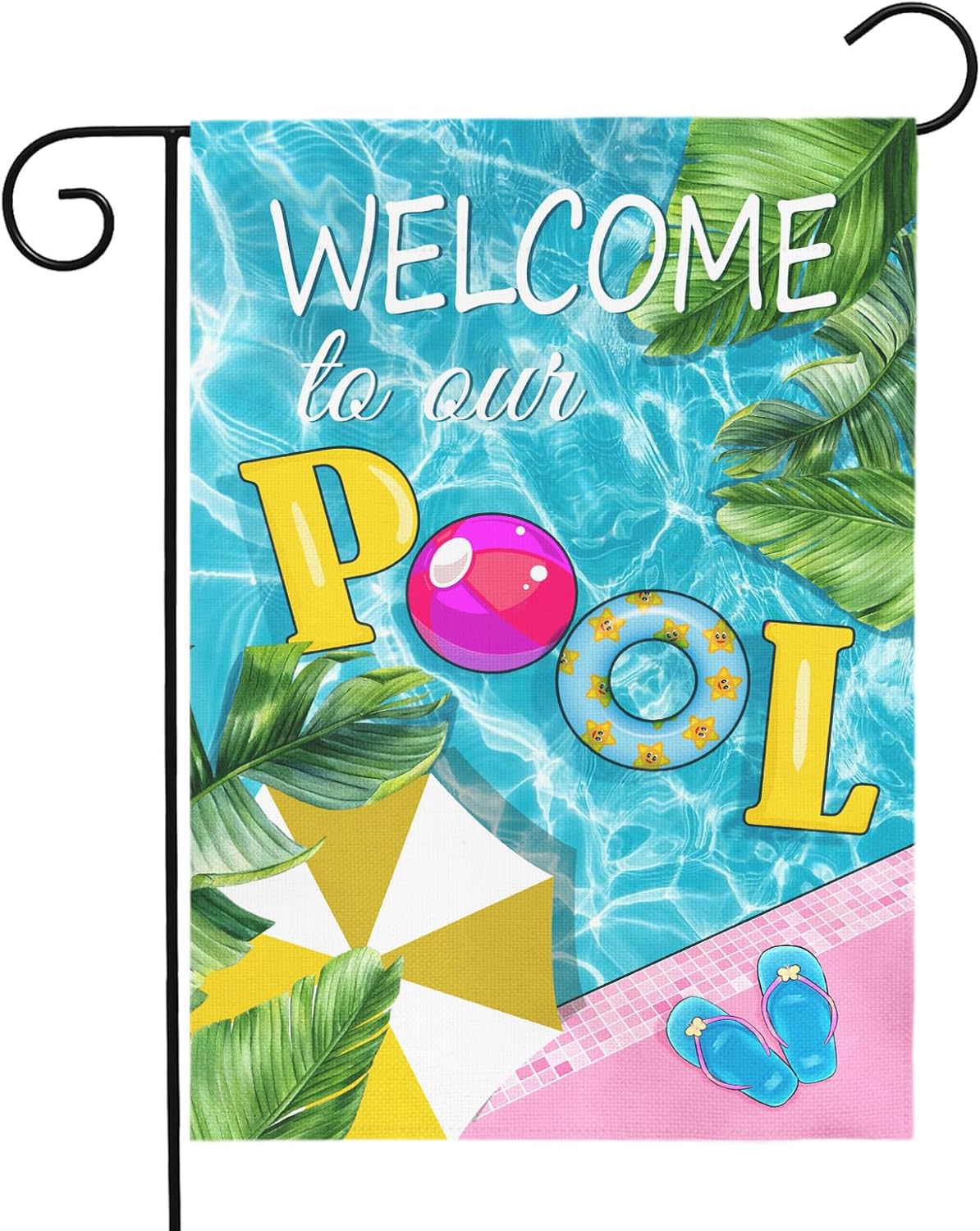 Welcome to Our Pool Garden Flag Vertical Double Sided Summer Swimming ...