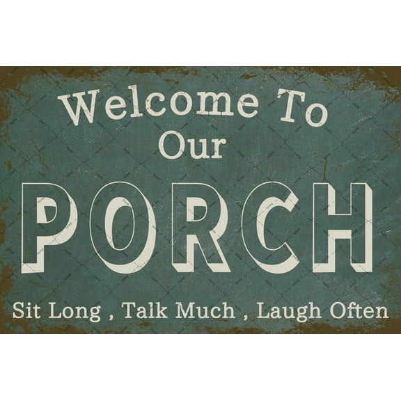 Welcome to Our Porch Signs for Front Porch Decor Back Door Porch Sign Outdoor Living, Rustic Porch Decor Welcome Sign Outdoor Indoor Home Wall Decorations 8x12 Inch