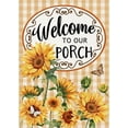 thumbnail image 1 of Welcome to Our Porch Spring Summer Sunflower Decorative Garden Flag, Yellow Buffalo Plaid Check Yard Outside Decoration, Fall Autumn Farmhouse Outdoor Small Home Decor Double Sided 12 x 18, 1 of 6
