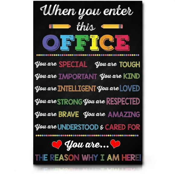 Welcome Poster When You Enter This Office - School Counselor Therapist Office Supplies Encouragement Picture - Positive Quotes Inspirational Wall Art-style-1