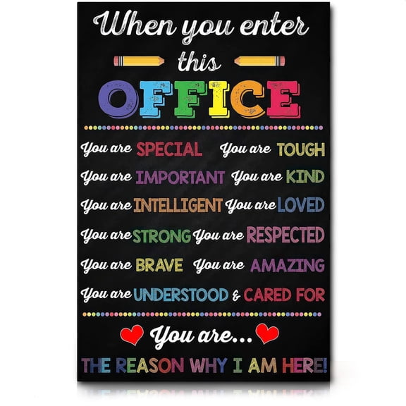 Welcome Poster When You Enter This Office - School Counselor Therapist Office Supplies Encouragement Picture - Positive Quotes Inspirational Wall Art-style-1