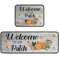 thumbnail image 1 of Welcome To Our Pumpkin Patch Gray Kitchen Rugs Set 2Pcs Non-Slip Kitchen Rug and Mat Waterproof Comfort Kitchen Standing Area Mat for Kitchen Floor Doormat Outdoor Harvest Decor 17"x48"+17"x24", 1 of 5