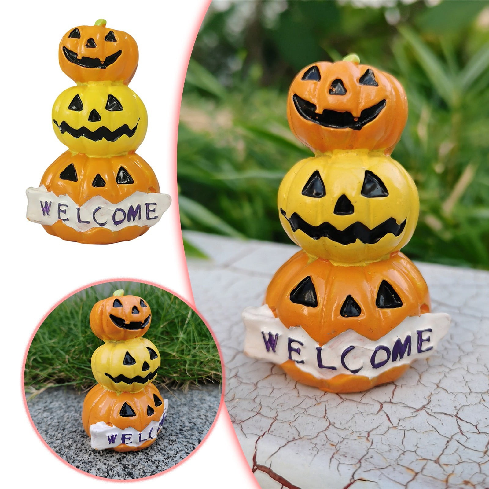 Pumpkin Statue Garden Yard Ornament Resin Craft Decoration