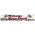 thumbnail image 1 of Welcome Race Fans Banner with Checkered Flags and Confetti Race Themed Backdrop Party Decorations for Racing Events Car Shows Fan Gatherings Race Parties, 1 of 8
