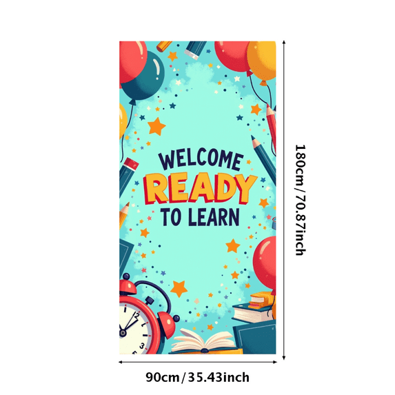 Welcome Ready to Learn Classroom Banner Educational Backdrop School Supplies Party Decorations Photography Props Classroom Decor