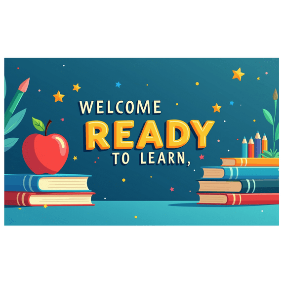Welcome Ready to Learn Classroom Banner Educational Backdrop School Supplies Party Decorations Photography Props Classroom Decor