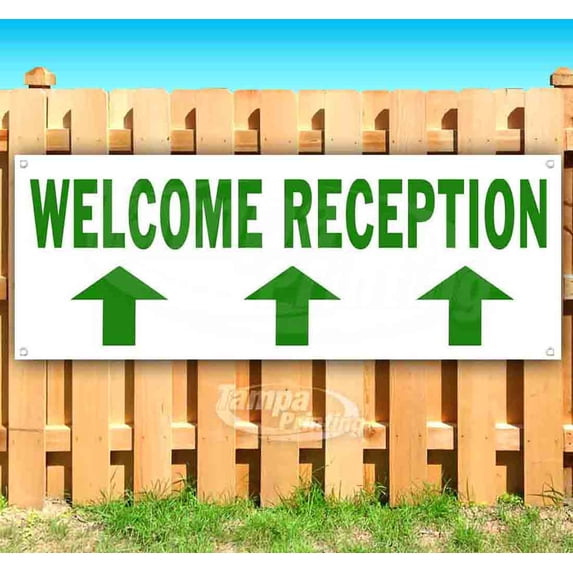 Welcome Reception 13 oz Vinyl Banner With Metal Grommets