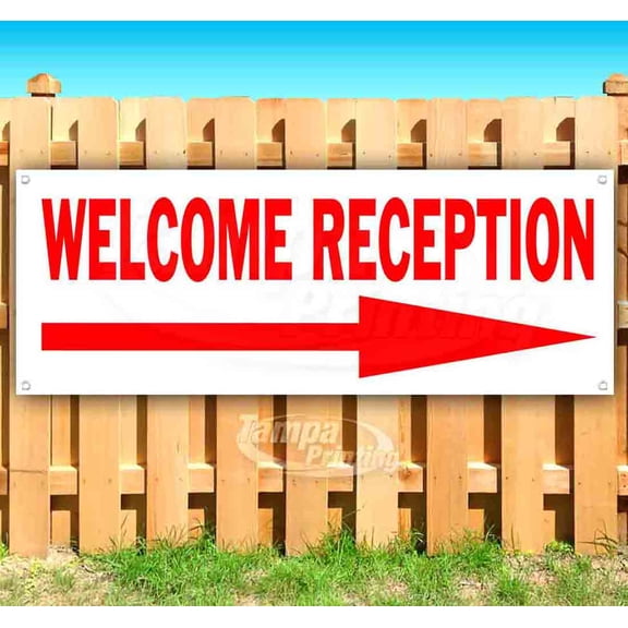 Welcome Reception 13 oz Vinyl Banner With Metal Grommets