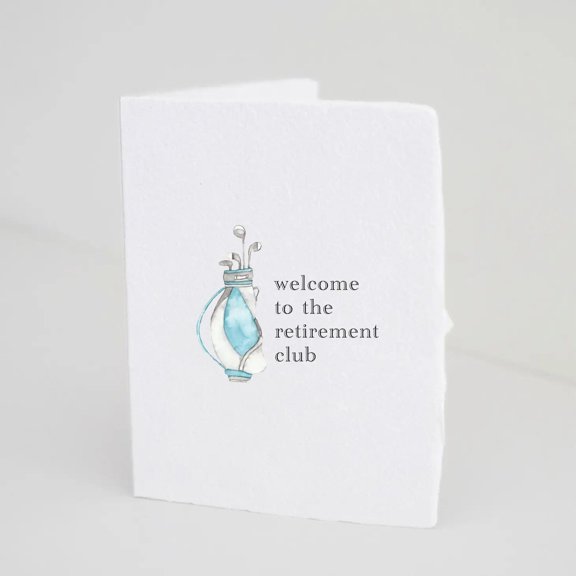 Welcome to the Retirement Club Card Fun Watercolor Golf Design Blank Inside, Envelope Included Perfect Retirement Gift for Colleagues or Friends
