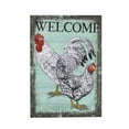 thumbnail image 1 of Welcome Rooster Garden Linen Flag, 1 of 1
