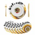 thumbnail image 1 of Welcome Round 15 Inch Placemats Set of 8, Summer Sunflowers Bohemia Floral Country HeatResistant Non Slip Place Mats for Dining Table, Wipeable Braided Kitchen Table Mats for Housewarming, 1 of 9
