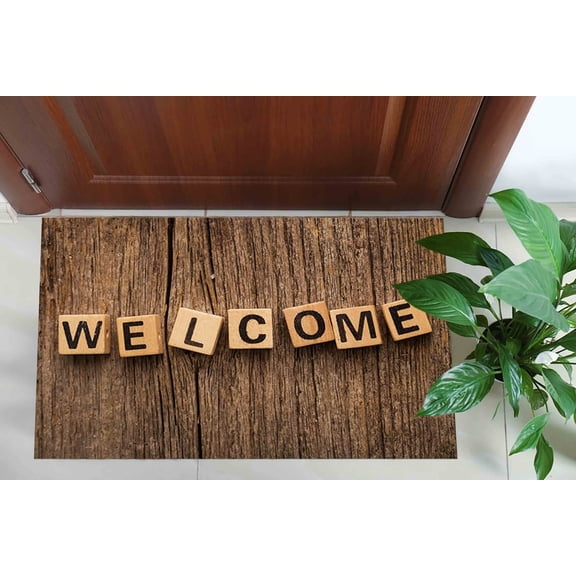 Welcome Rugs, Brown Welcome Rug, Housewarming Gift Rugs, Modern Rug, Bedroom Rug, Machine Washable Rug, Gift Rug, Custom Rug, Home Decor, 2.3'x3.3' - 70x110 cm