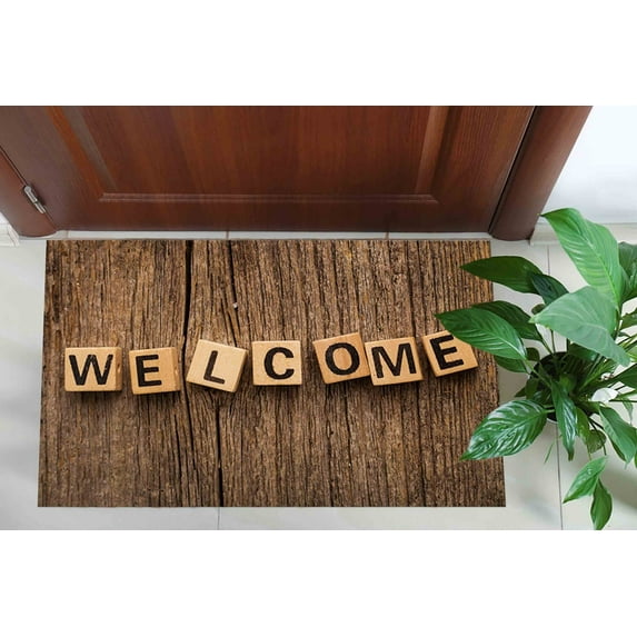 Welcome Rugs, Brown Welcome Rug, Housewarming Gift Rugs, Modern Rug, Bedroom Rug, Machine Washable Rug, Gift Rug, Custom Rug, Home Decor, 5.2'x7.5' - 160x230 cm