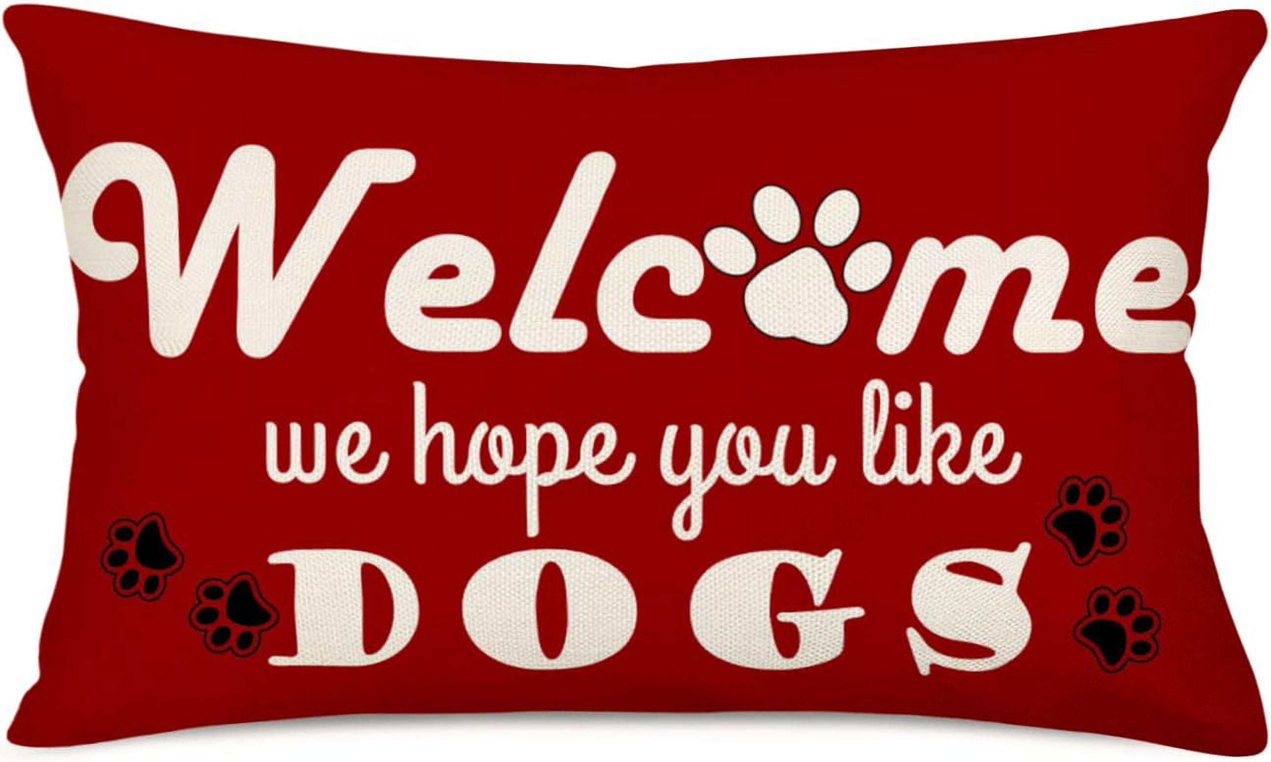 Saying Words Throw Lumbar Pillow Cover 12x20 Inch Cute Dog''s