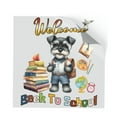 thumbnail image 1 of Welcome Schnauzer Back to School Vintage Retro Cutout Transfer Sticker Miniature Schnauzer Dog Lover Transparent Decal Art Decor - 02012, 1 of 5
