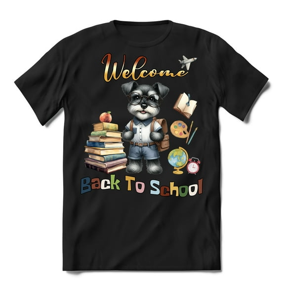 Welcome Schnauzer Back to School Vintage Retro Shirt T-shirt Unisex Merch Miniature Schnauzer Dog Lover - 02012